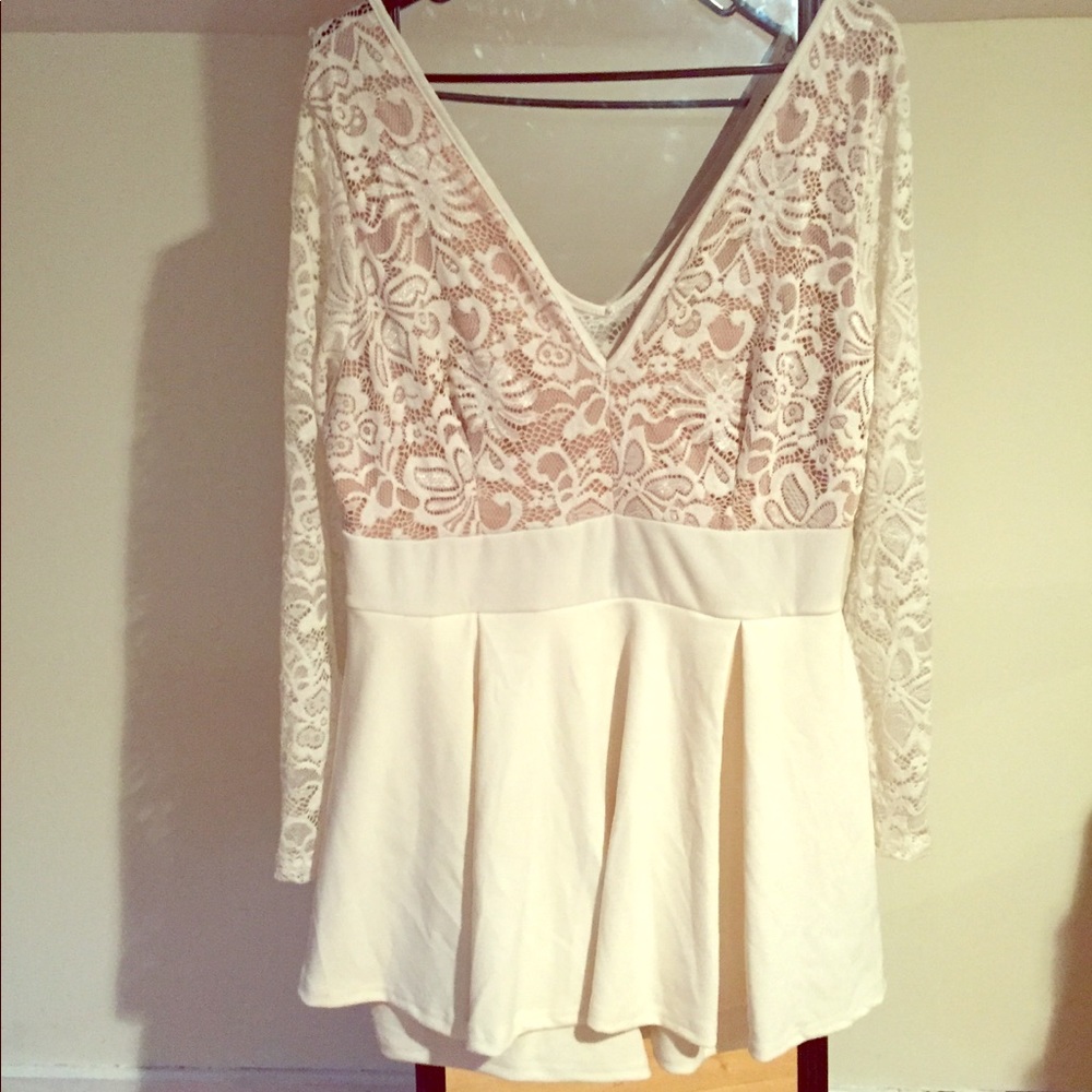Lace Top Romper Party Dress